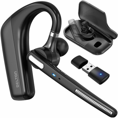 DELTON 90X Ultralight Executive Wireless Noise Canceling Bluetooth Headset w/ Auto-Pair USB for Laptop/ PC DBTHEAD90XBTDL